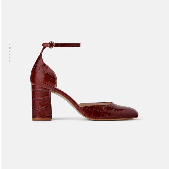 Zara leather animal embossed heels - Picture 3 of 8